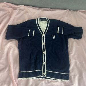Navy and white playboy Bunny Missguided sweater